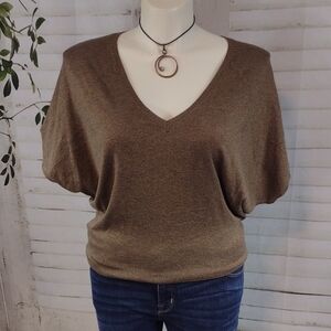 Brown V-Neck Women's Sweater